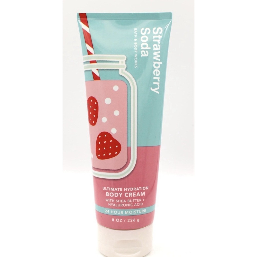 Bath & BODY WORKS STRAWBERRY SODA ULTIMATE HYDRATION‎ CREAM LOTION 8 OZ SHEA